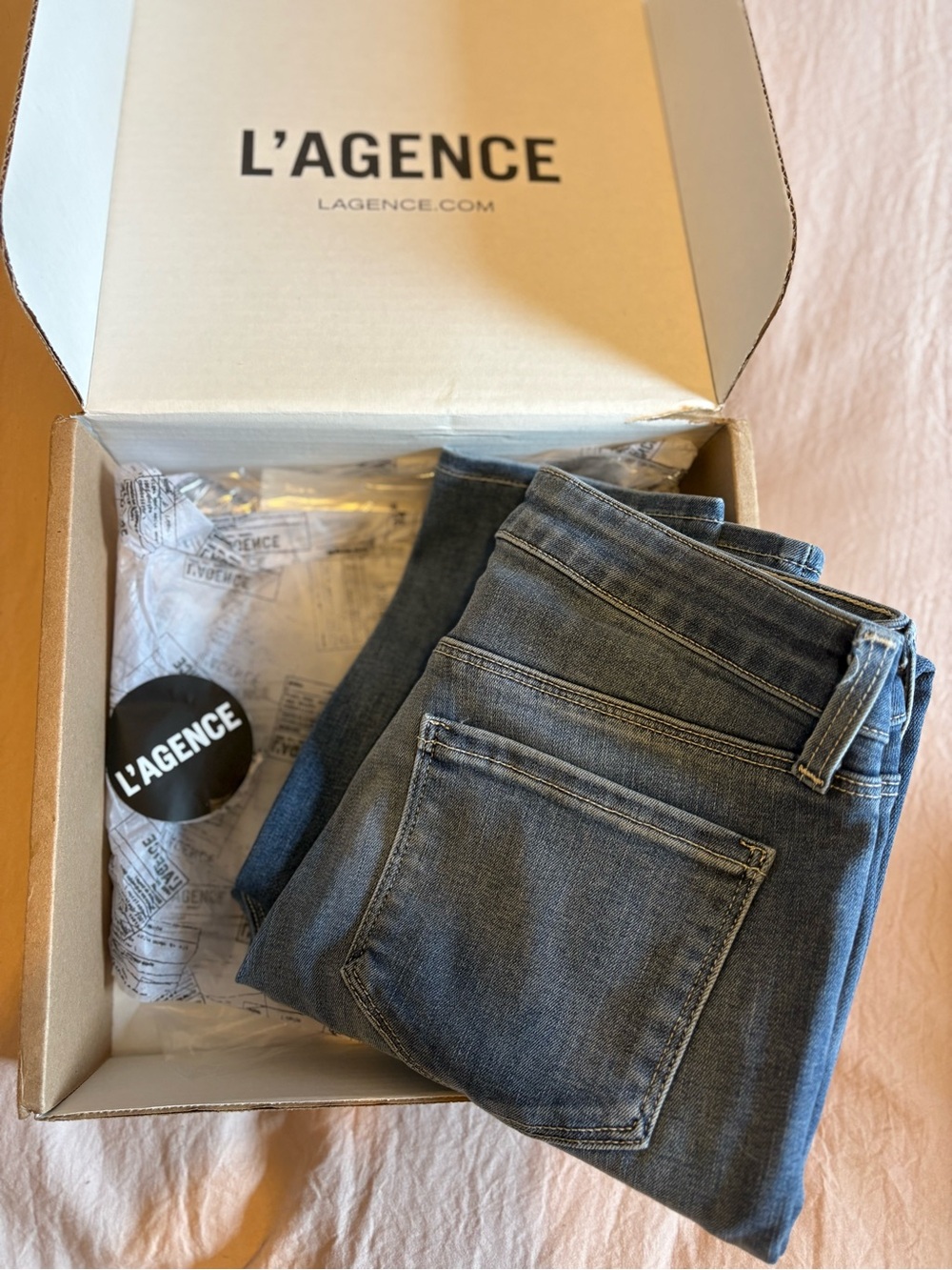 L'AGENCE Medium Blue Skinny Denim Jeans